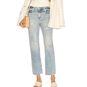 Jonathan Simkhai Standard High Rise Distressed Organic Cotton Boyfriend Jeans